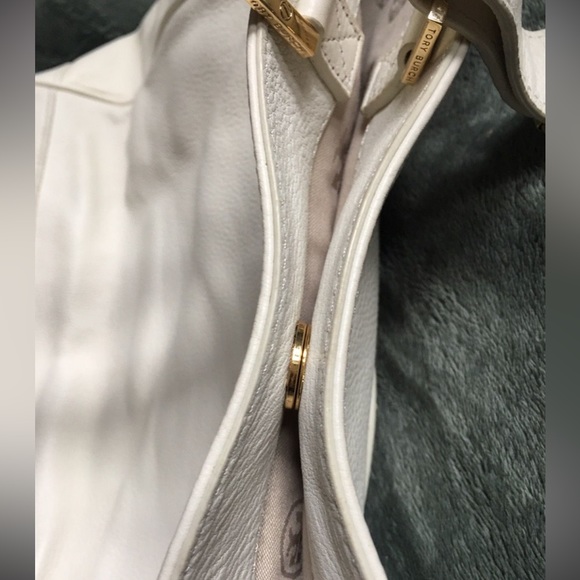 Tory Burch Ivory White Woman's Leather Shoulder Bag Handbag - Picture 11 of 15